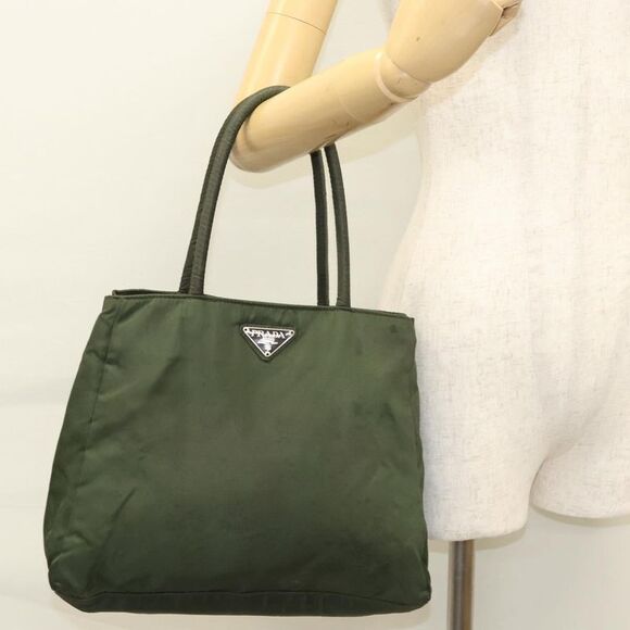 Prada Tessuto Khaki Nylon Handbag (Pre-Owned) - Picture 15 of 16